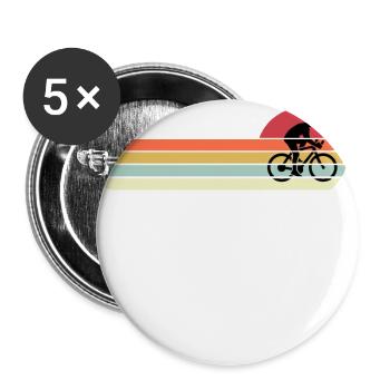 Chemise de cyclisme drôle, cadeau de cyclisme vintage rétro fo - Lot de 5 grands badges (56 mm) - blanc - Devant
