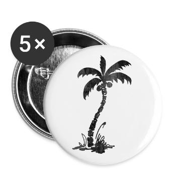 | de cocotiers des mers du Sud noir - Lot de 5 grands badges (56 mm) - blanc - Devant