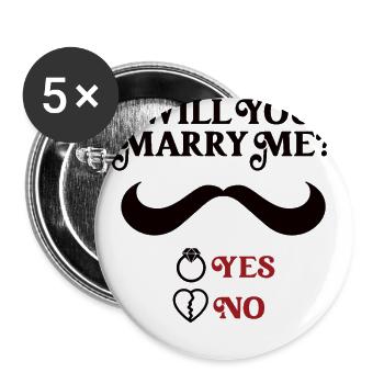 Marriage proposal Demande en mariage - Lot de 5 grands badges (56 mm) - blanc - Devant