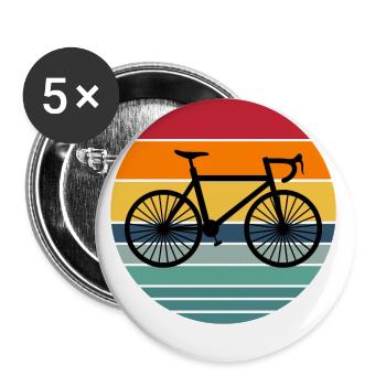 Lustiges Fahrrad Geschenk Spruch übers Radfahren - Buttons groß 56 mm (5er Pack) - Weiß - Vorne