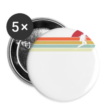 Rétro Vintage Style Cadeau de plongée sous-marine pour papa - Lot de 5 grands badges (56 mm) - blanc - Devant