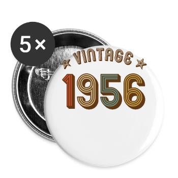1956 Jahrgang Vintage Retro - Buttons groß 56 mm (5er Pack) - Weiß - Vorne