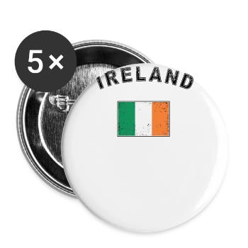 Ireland Irish Flag Flag - Buttons large 2.2''/56 mm (5-pack) - white - Front