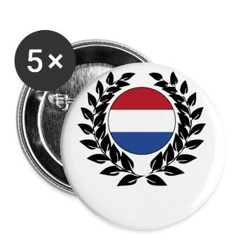Pays-Bas Hollande drapeau néerlandais drapeau - Lot de 5 grands badges (56 mm) - blanc - Devant