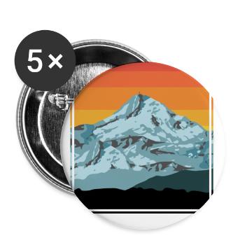 Mountains peaks - mountains - vintage sunset - Buttons large 2.2''/56 mm (5-pack) - white - Front