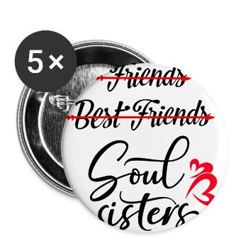 Beste Freundinnen Friends Best Friends Soulsisters - Lot de 5 grands badges (56 mm) - blanc - Devant