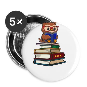 Owl - Buttons large 2.2''/56 mm (5-pack) - white - Front