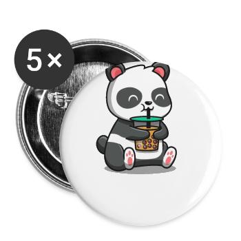 Panda - Buttons groß 56 mm (5er Pack) - Weiß - Vorne