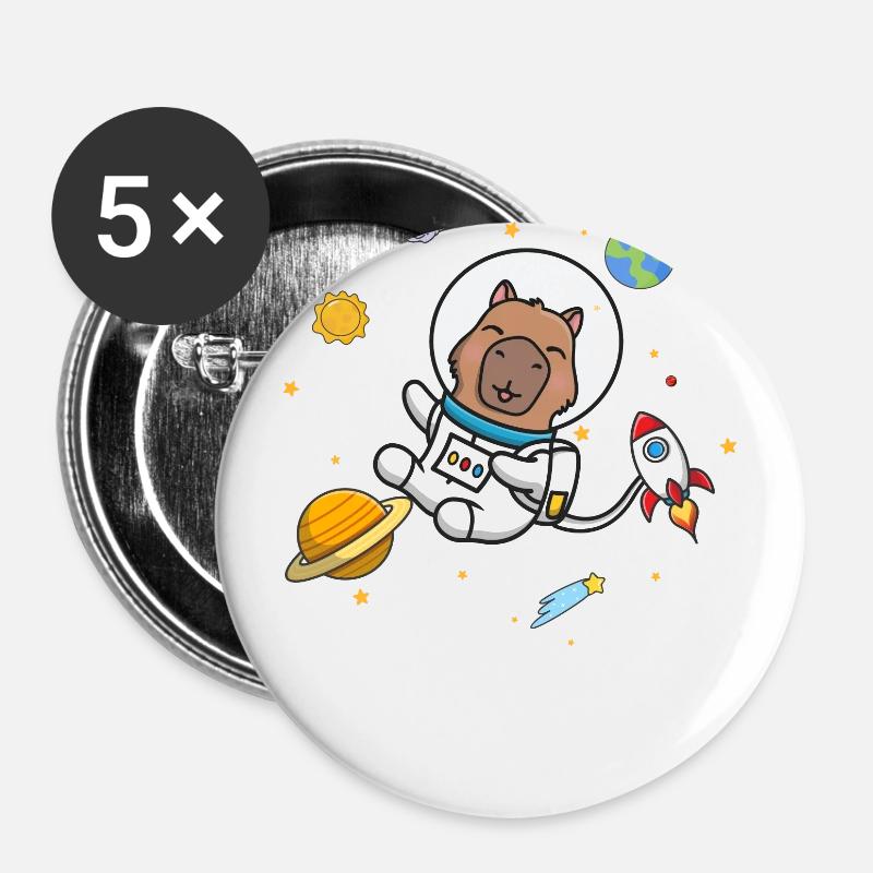 Capybara - Buttons large 2.2''/56 mm (5-pack) - white