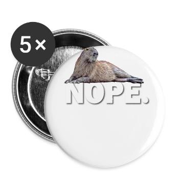 Capybara - Buttons groß 56 mm (5er Pack) - Weiß - Vorne