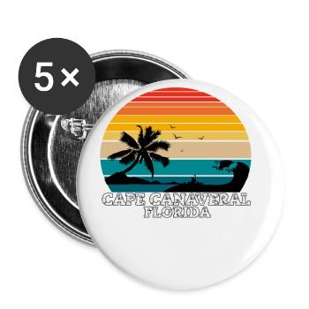 Plages de Cap Canaveral en Floride - Lot de 5 grands badges (56 mm) - blanc - Devant