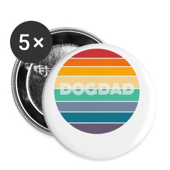 Rainbow Dog Dad Retro Vintage - Buttons groß 56 mm (5er Pack) - Weiß - Vorne