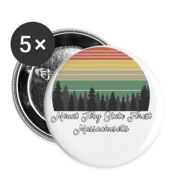 Mount Toby State Forest - Buttons groß 56 mm (5er Pack) - Weiß - Vorne