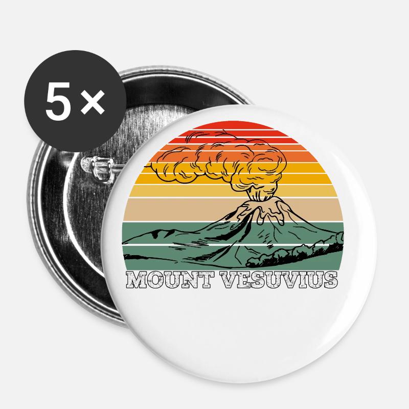 Mount Vesuvius - Buttons large 2.2''/56 mm (5-pack) - white