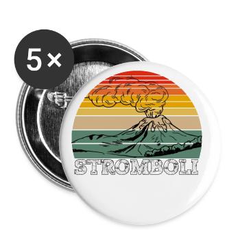 Stromboli - Buttons groß 56 mm (5er Pack) - Weiß - Vorne