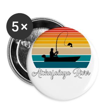 Atchafalaya River Fishing Spot - Buttons large 2.2''/56 mm (5-pack) - white - Front