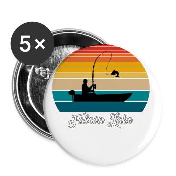 Falcon Lake Fishing Spot - Buttons large 2.2''/56 mm (5-pack) - white - Front