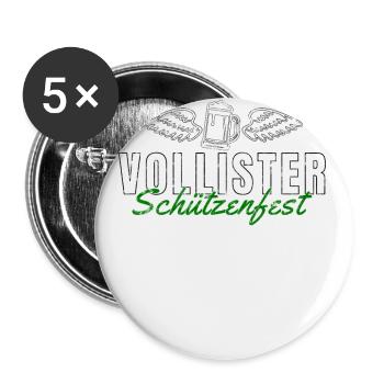 Vollister - Schützenfest - Buttons groß 56 mm (5er Pack) - Weiß - Vorne