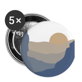 Mountains and Sun Landscape - Buttons large 2.2''/56 mm (5-pack) - white - Front
