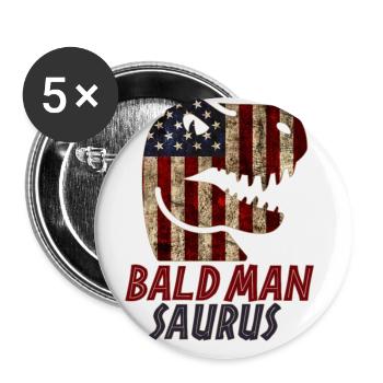 Patriotic Bald man Dinosaur - Buttons groß 56 mm (5er Pack) - Weiß - Vorne