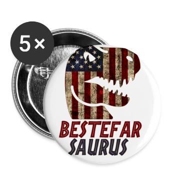 Patriotic Bestefar Dinosaur - Buttons large 2.2''/56 mm (5-pack) - white - Front