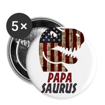 Papa dinosaure patriotique - Lot de 5 grands badges (56 mm) - blanc - Devant