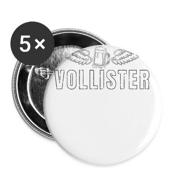 Vollister - Buttons groß 56 mm (5er Pack) - Weiß - Vorne