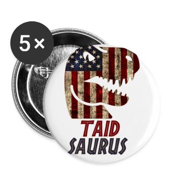 Dinosaure patriotique Taid - Lot de 5 grands badges (56 mm) - blanc - Devant