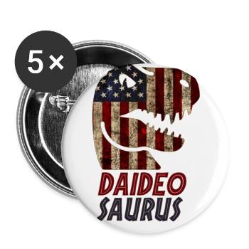 Patriotic Daideo Dinosaur - Buttons groß 56 mm (5er Pack) - Weiß - Vorne