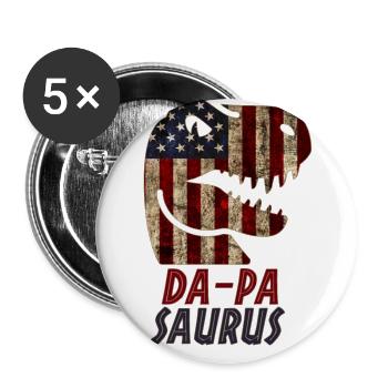Patriotic Da-Pa Dinosaur - Buttons groß 56 mm (5er Pack) - Weiß - Vorne