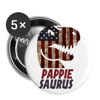 Patriotic Pappie Dinosaur - Buttons large 2.2''/56 mm (5-pack) - white - Front