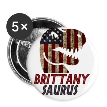Patriotic Brittany Dinosaur Brittanysaurus - Buttons groß 56 mm (5er Pack) - Weiß - Vorne