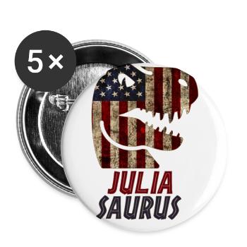 Patriotic Julia Dinosaur Juliasaurus - Buttons large 2.2''/56 mm (5-pack) - white - Front
