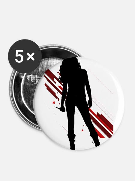 Rose Vampire Academy - Buttons groß 56 mm (5er Pack) - Weiß