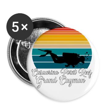 Casuarina Point Reef Grand Cayman Diving - Buttons groß 56 mm (5er Pack) - Weiß - Vorne