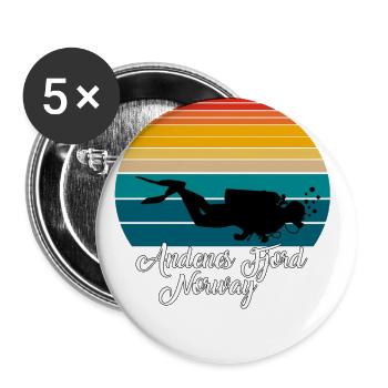 Andenes Fjord Norway Diving - Buttons large 2.2''/56 mm (5-pack) - white - Front