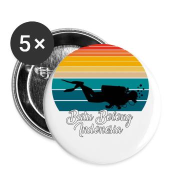 Batu Bolong Indonésie Plongée - Lot de 5 grands badges (56 mm) - blanc - Devant