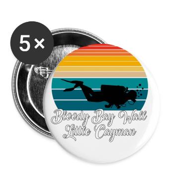 Bloody bay wall Little Cayman Diving - Buttons groß 56 mm (5er Pack) - Weiß - Vorne