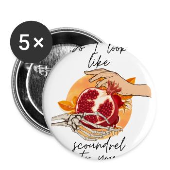 Hadès et Perséphone - Lot de 5 grands badges (56 mm) - blanc - Devant