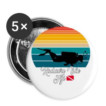 Kadavu Isle Fiji Diving - Buttons large 2.2''/56 mm (5-pack) - white - Front