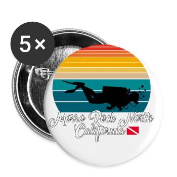 Morro Rock North California Diving - Buttons groß 56 mm (5er Pack) - Weiß - Vorne
