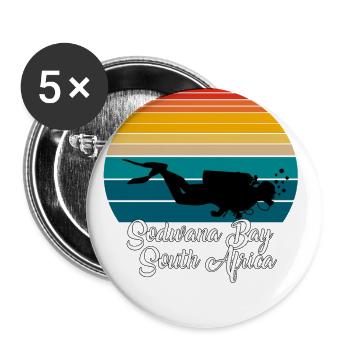 Sodwana Bay South Africa Diving - Buttons groß 56 mm (5er Pack) - Weiß - Vorne