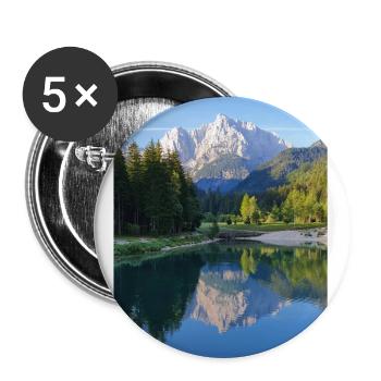 Jasna See Kranjska Gora Slowenien - Buttons groß 56 mm (5er Pack) - Weiß - Vorne