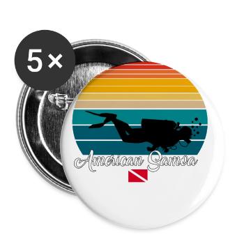 American Samoa Scuba Diving Poison - Buttons large 2.2''/56 mm (5-pack) - white - Front