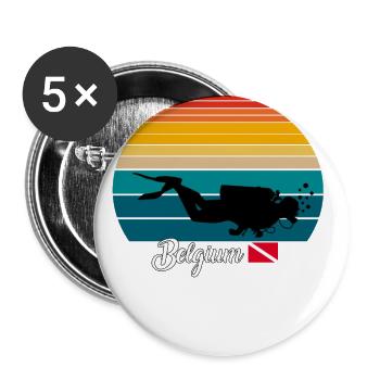 Belgium Scuba Diving Poison - Buttons large 2.2''/56 mm (5-pack) - white - Front