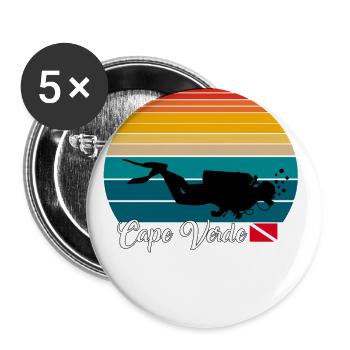 Cape Verde Scuba Diving Poison - Buttons large 2.2''/56 mm (5-pack) - white - Front