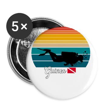 Guinea Scuba Diving Gift - Buttons groß 56 mm (5er Pack) - Weiß - Vorne