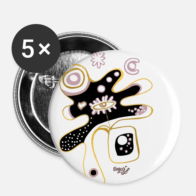 Abstrakt - Wandel der Zeit - Buttons groß 56 mm (5er Pack) - Weiß