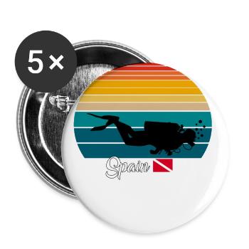 Spain Scuba Diving Poison - Buttons large 2.2''/56 mm (5-pack) - white - Front