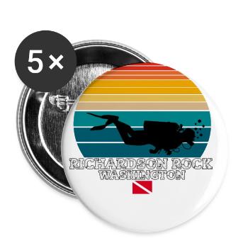 Richardson Rock US Island Plongée - Lot de 5 grands badges (56 mm) - blanc - Devant